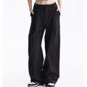 Office Professional Workwear - Mid Rise Pleated Straight Leg Pants